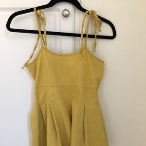 Yellow denim romper
